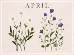 April Birth Flower Vintage Print Artwork Vintage print of April birth flower, showcasing its beauty and significance.