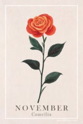 Vintage Camellia Floral Print Design Vintage camellia floral print showcasing elegant blooms in soft colors.