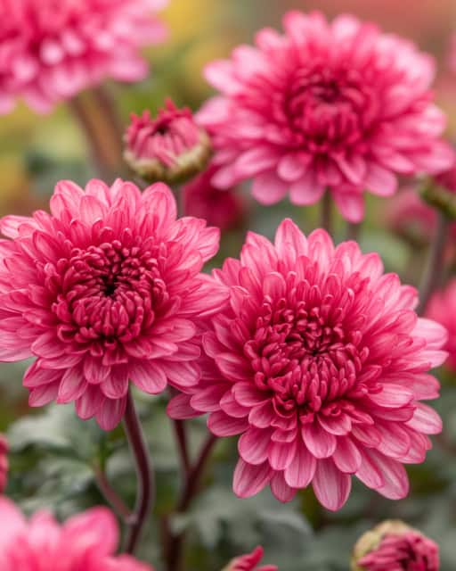 Chrysanthemum flower in full bloom, showcasing its rich colors and intricate petals.