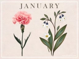 January Birth Flower Vintage Print Artwork Vintage print of Januarys birth flower beautifully showcasing its delicate features.