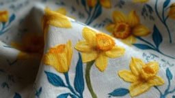 Daffodil nursery fabric ideas for a cheerful and vibrant childrens room decor.