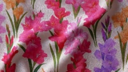Creative fabric ideas featuring beautiful gladiolus patterns for crafting projects.