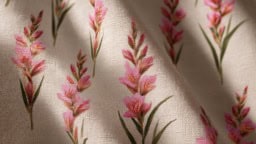 Gladiolus flower fabric designs for home decor and stylish fashion accessories.