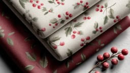 Holly holiday fabric ideas for festive sewing and holiday crafts.