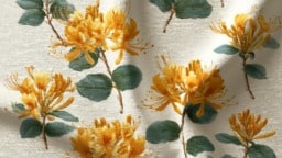 Honeysuckle yellow fabric inspiration for stylish home decor and fashion designs.