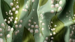 Elegant lily of the valley green fabric design ideas for home decor and fashion.