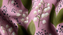 Pink lily of the valley fabric ideas for home decor and fashion design.