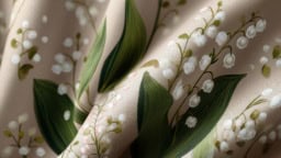 Elegant white lily of the valley fabric ideas for decor and design inspiration.