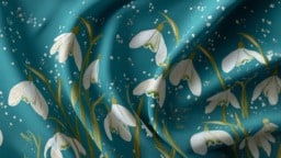 Creative fabric ideas for snowdrop-themed crafts and DIY projects.