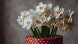 Narcissus flowers used as a Christmas decoration in December