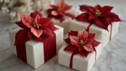 Poinsettia flowers as a festive gift for Christmas celebrations