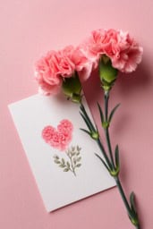 Carnation Bouquet for Valentine's Day Card Decoration Beautiful carnation bouquet for Valentine's Day card