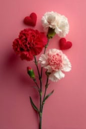 Fresh Carnation Bouquet with Heart-Themed Accents Fresh flower bouquet of carnations with heart-themed accents