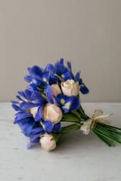 Iris Roses Luxury Gift Idea with Gold Thread Luxury gift idea featuring iris and roses with gold thread