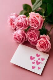 Valentine's Day card featuring beautiful roses