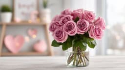 Romantic rose gesture for Valentine's Day with heart motif