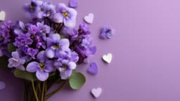 Fresh violet flowers for Valentine's Day celebrations