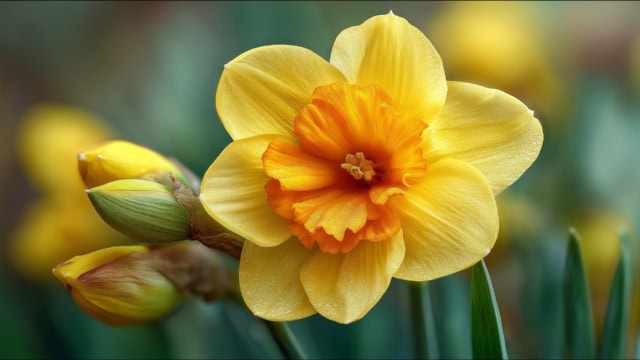 Daffodil flower representing March and the arrival of spring