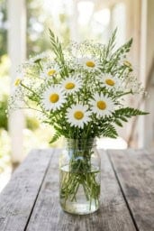 Daisy Jar - April Birth Flower Arrangement A beautiful jar filled with fresh daisies for April birthdays