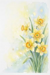 Jonquil Watercolor - March Birth Flower Watercolor painting of a jonquil, the birth flower for March