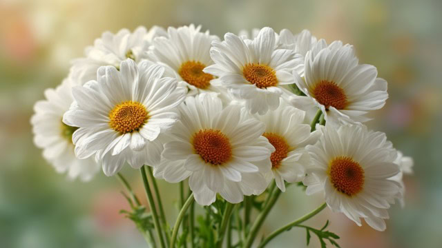Beautiful white daisies blooming in spring for April birthdays