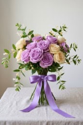 Lavender purple rose, the birth flower for June, symbolizing love